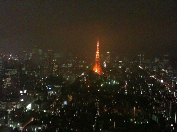 みぞれ混じりの東京タワー。